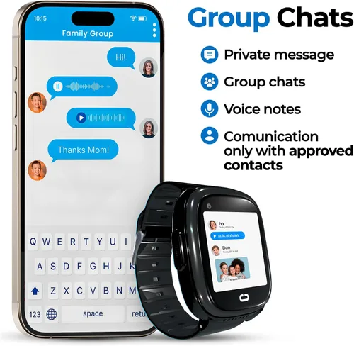 Miniatura 9 de Reloj para niños con localizador GPS, llamadas bidireccionales, seguimiento en tiempo real y alertas SOS - Reloj inteligente para niños