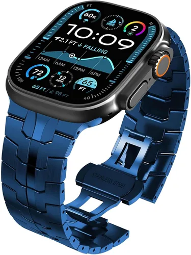 Miniatura 18 de Correa de acero inoxidable WINGLE para Apple Watch Band Ultra 3/2/1 Banda Ultra 49mm 46mm 45mm 44mm 42mm Series 11/10 SE 3/2/1 para hombres, bandas