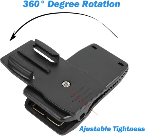 Miniatura 3 de momerch Soporte para correa de hombro para mochila 360 con clip de bolsa con base de adaptador de trípode de liberación rápida compatible con Go Pro