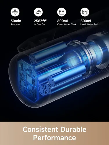 Miniatura 7 de MOVA K30 SE - Aspiradora en seco y húmedo, trapeador inteligente de alcance plano de 180°, limpieza de doble borde de 0 pulgadas, autolimpieza