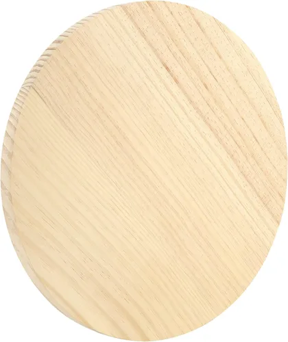 Miniatura 5 de SINJEUN Paquete de 4 placas redondas de madera de 12 pulgadas, letrero colgante de madera en blanco de 3/4 pulgadas de grosor, tableros de madera
