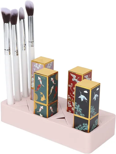Miniatura 5 de Organizador de maquillaje – Organizador de lápiz labial de 12 ranuras – Soporte de exhibición de maquillaje cosmético de silicona con diseño