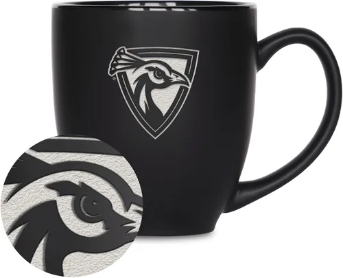 Miniatura 278 de Rico Industries - Taza de cerámica mate negra con grabado láser estándar de 15oz para NCAA (escuelas T & U) - Para bebidas calientes o frías