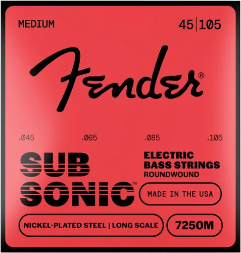 Miniatura 7 de Fender 7250 Cuerdas para bajos, acero niquelado enrollado redondo, escala larga, 7250-5L .040-.115