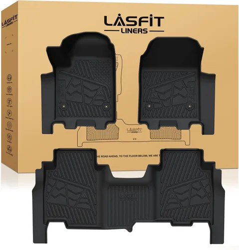 Miniatura 31 de LASFIT Juego completo de tapetes de elastómero termoplástico para todo tipo de clima de ajuste personalizado para automóviles, de 1ª y 2ª fila, 3