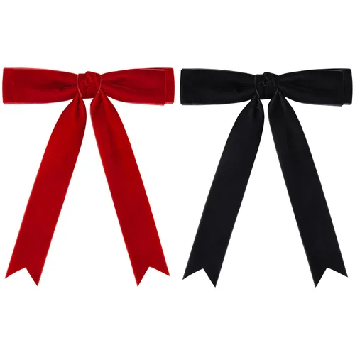 Miniatura 11 de 2 piezas de lazos para el cabello para mujeres, clip de pelo beige y negro, cinta de pelo, accesorios de pelo con moño, barrettes de pelo largo