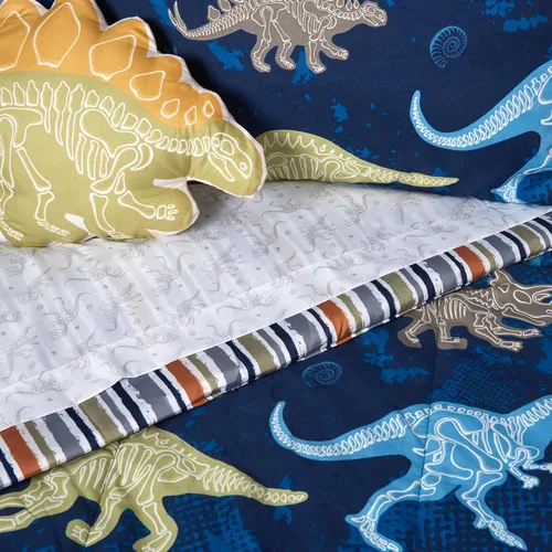 Miniatura 3 de Northwest Classics Dino Discovery - Juego de ropa de cama de 6 piezas que brilla en la oscuridad, ropa de cama para todas las estaciones para niñas