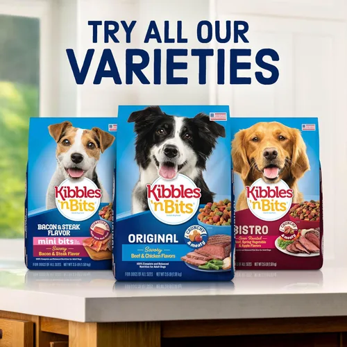 Miniatura 7 de Kibbles 'n Bits Bistro - Alimento seco para perros, carne asada al horno, vegetales de primavera y manzana, sabores para perros adultos, bolsa