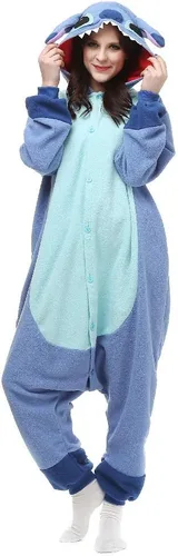 Miniatura 4 de Disfraces de Halloween unisex para adultos, pijama azul, Azul Patchwork