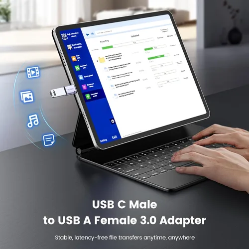 Miniatura 4 de MOSWAG Paquete de 2 adaptadores USB C a USB hembra, adaptador USB 3.0 a Thunderbolt 3 OTG compatible con iPhone 16 15 Max, MacBook Pro Air, Mac