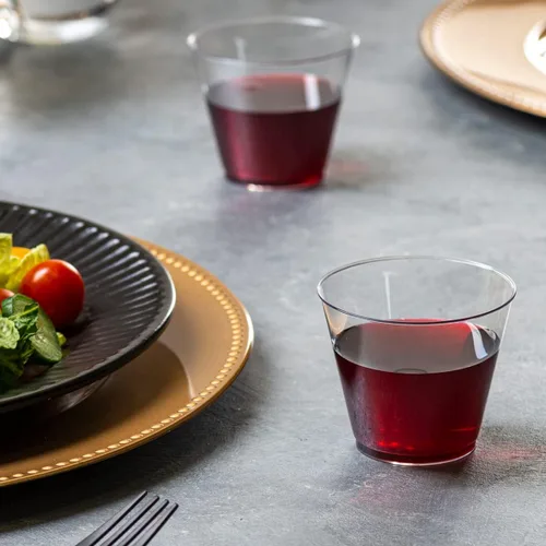 Miniatura 4 de SETUP Vasos de plástico duro transparente [5 oz. Squat – 100 unidades] Vasos de cóctel desechables pequeños para fiestas 5 oz. - Transparente