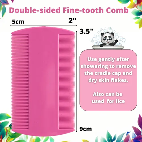 Miniatura 7 de Cepillo para cuna para bebés, tratamiento de la tapa de la cuna, esponja de bebé para baño, juego de cepillo y peine para bebé recién nacido, peine