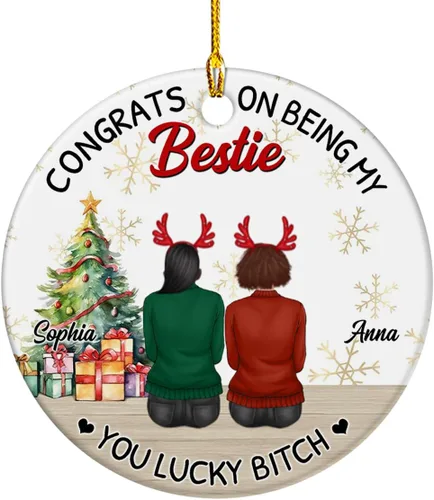 Miniatura 13 de Ideas de regalos para mejores amigos, felicitaciones por ser mi Bettie You Lucky, adorno de Navidad personalizado, regalos para mejores amigos