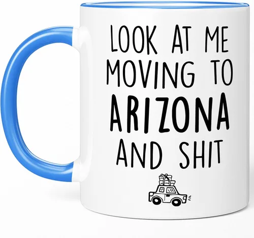 Miniatura 9 de Sweet & Salty Taza con texto en inglés «Look at Me Moving to Arizona», regalos para alguien que se muda fuera del estado, «Welcome Farewell Goodbye