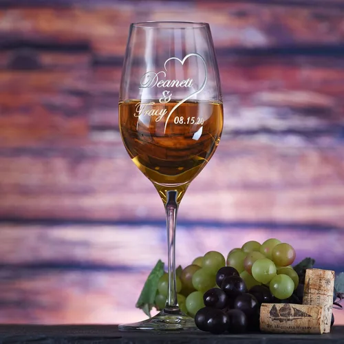 Miniatura 2 de Novio Novio Fecha De Boda Cristal Blanco Copa De Vino Regalo