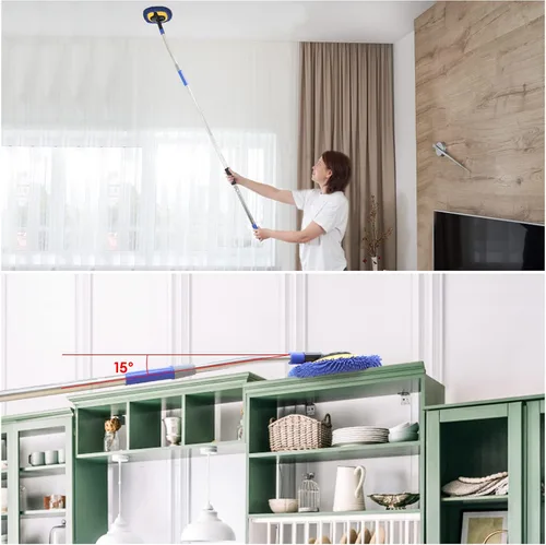 Miniatura 6 de Limpiador de Pared, Trapeador de Pared de Máximo 66'' con Mango Largo, Trapeador de Polvo para Techo con Poste de Extensión de Codo Ahorrador