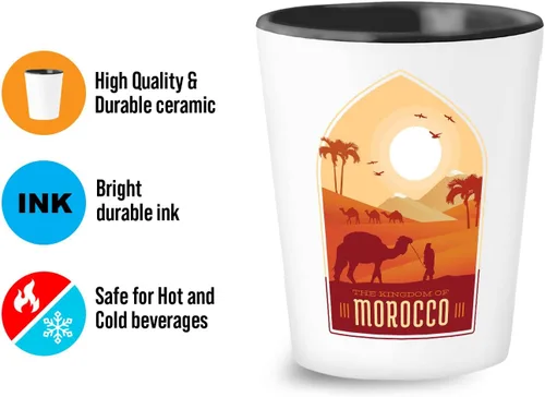 Miniatura 4 de Bubble Hugs Vaso de chupito de Marruecos 1.5Oz - El K de Marruecos - Camel Sahara Desert Tourist Souvenir Travel África Arabian