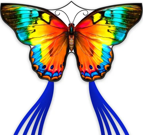 Miniatura 10 de SGftre Cometa de mariposa para niños y niñas, fácil de volar, juguete perfecto para niños y adultos, ideal para diversión en la playa y actividades