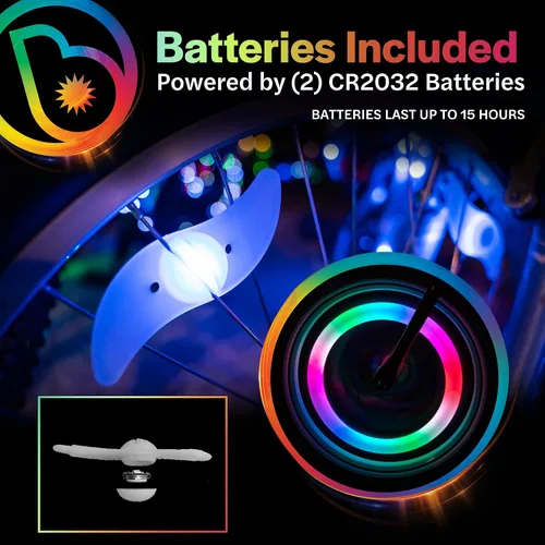 Miniatura 4 de Brightz SpokeBrightz Luces LED para Rueda de Bicicleta, Pack de 2 - Modos de Cambio de Color y Selección de Color - Ilumina tus Radios - Transforma