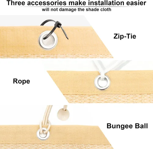 Miniatura 5 de KANAGAWA 90% Tela para Proteger del Sol 3,66m x 6,10m Toldo para Pérgola al Aire Libre con Ojales Bloqueador UV Pantalla de Privacidad para Patio