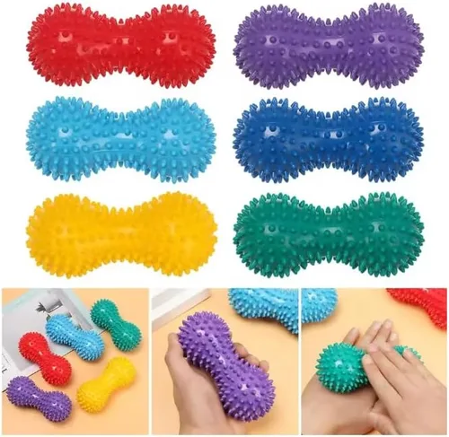 Miniatura 5 de Bolas de maní suaves para masaje, reflexología de presión, masajeador de maní, alivio miofascial para fascitis de pies, 1 paquete (rojo)