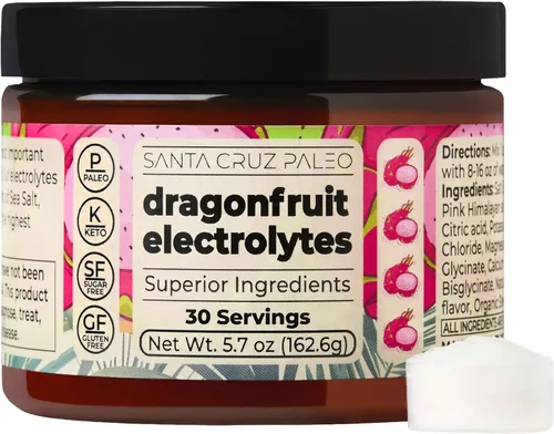 Miniatura 10 de Santa Cruz Paleo Polvo de electrolitos, sabor a limonada, mezcla de bebida de hidratación sin azúcar con sal rosa del Himalaya, sal marina