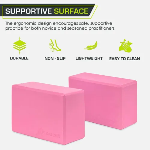 Miniatura 3 de ProsourceFit Foam Yoga Blocks, High Density EVA Yoga Bricks 4”x 6” x 9” (Set of 2)