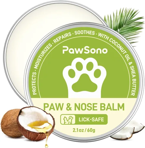 Bálsamo para patas y nariz de perro seguro para lamer con aceite de coco | Protector contra la sal de las carreteras en invierno y el pavimento frío