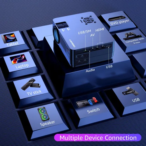 Miniatura 9 de Proyector 5G WiFi Bluetooth nativo 1080P [pantalla de proyector y bolsa de transporte incluidas], proyector de película CEBORY 15000LM Full HD