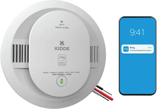 Miniatura 16 de Kidde Smart Smoke and Carbon Monoxide Detector, Ring App Enabled for Real-Time Notifications, Hardwired Alarm, AA Backup Battery
