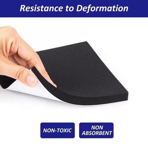Miniatura 4 de Foam Padding Sheets with Adhesive Backing - Self Stick Neoprene Insulation Foam,4 PCS 1/2 Inch Thick X 4 Inch Long X 4 Inch Wide - Closed Cell Foam