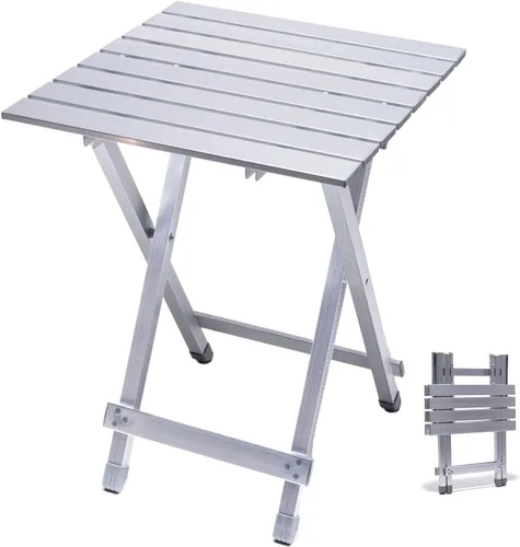 Miniatura 10 de SUNNYFEEL Mesa de camping plegable – Mesa de picnic portátil de aluminio ligero, 18.5 x 18.5 x 24.5 pulgadas para cocinar, playa, senderismo