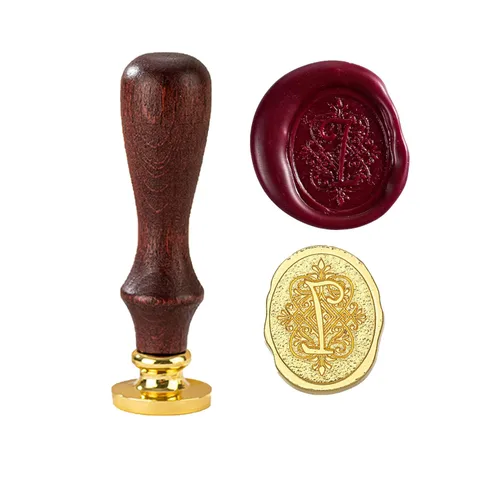 Miniatura 15 de Sello de cera con letra inicial del alfabeto G, sello de cera de sellado de letras vintage con cabeza de latón extraíble y mango de madera