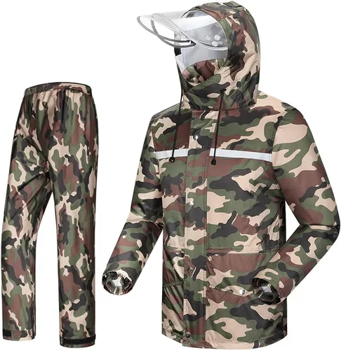iCreek Traje de lluvia chaqueta y pantalón impermeable para hombres y mujeres al aire libre todo deporte impermeable transpirable anti-tormenta