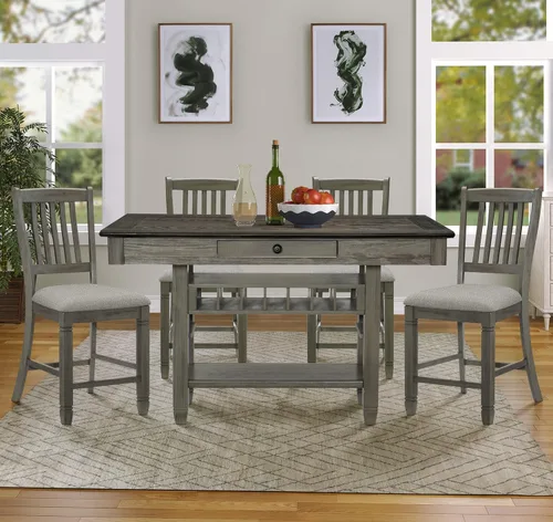 Miniatura 10 de Lexicon Saratoga - Banco de comedor, gris antiguo