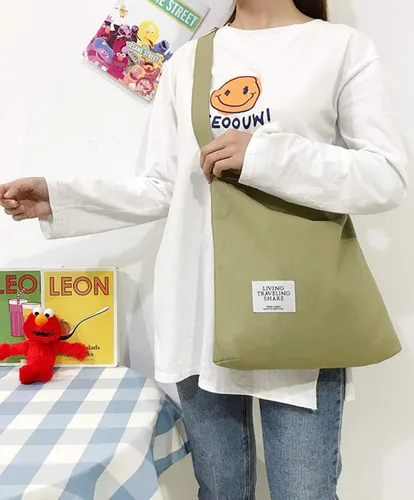 Miniatura 153 de Covelin - Bolsa de hombro informal de lona para mujer, estilo bohemio y retro, bolsa de mano, bolso cruzado, tamaño grande