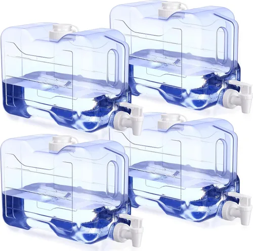 Miniatura 11 de Funnymoom 6 dispensadores de bebidas para refrigerador, refrigerador, botella dispensadora de agua reutilizable de plástico con espita para fiestas
