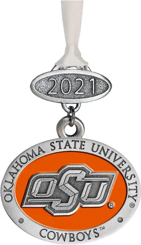 Miniatura 39 de Adorno de Alabama sin fecha Adorno de árbol de Navidad esculpido a mano Incrustación de metal de peltre Alma Mater intrincadamente elaborada
