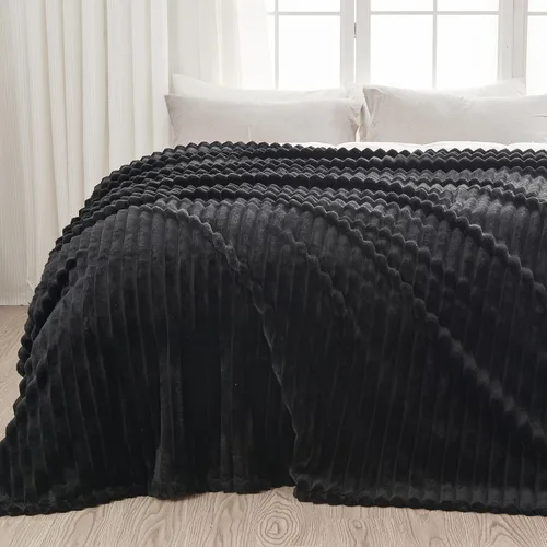 Miniatura 17 de NEWCOSPLAY Manta de Tiro Súper Suave Aqua Franela Sedosa Premium Forro Polar Jacquard Acanalado 3D Ligero Manta de Cama Uso en Todas las Estaciones