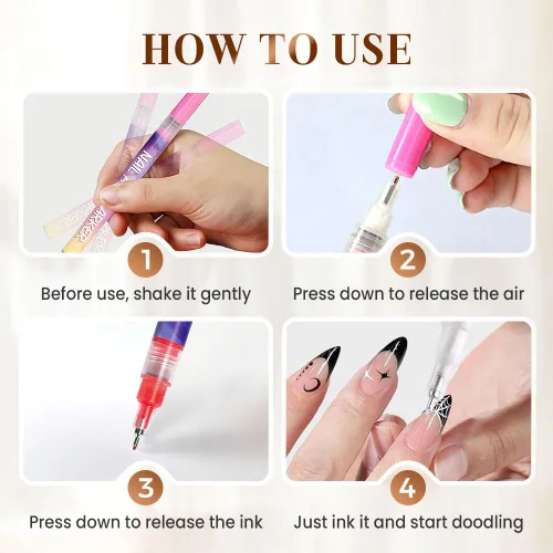 Miniatura 2 de Juego de 12 pinceles para arte de uñas, marcador de uñas mejorado 2026, pincel de arte de uñas de punta fina de 0.5mm, pincel de uñas de punta fina