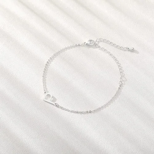 Miniatura 3 de LOYJOY - Pulseras con iniciales para mujer, pulsera con letras doradas, cadena dorada, pulsera con dije inicial de letras, joyería de moda chapada