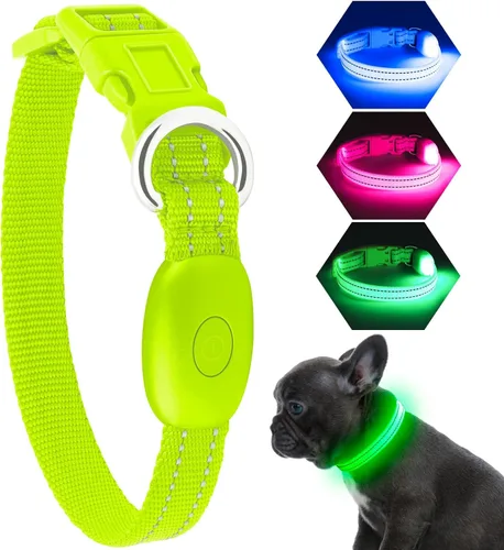 Miniatura 12 de Collar de perro KOSKILL LED - Ajustable, recargable, impermeable, brilla en la oscuridad para perros medianos y grandes Verde