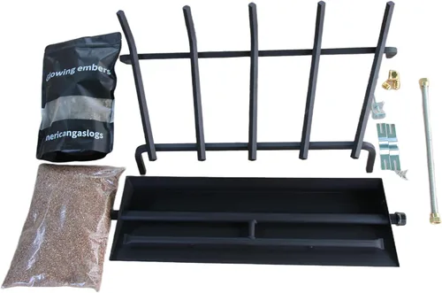 Miniatura 3 de Bandeja de quemador de 18"-30" para chimenea de gas, quemador de chimenea de gas, troncos de gas, quemador de propano (16.5 pulgadas, dos tubos)