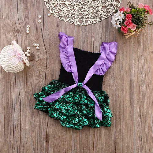 Miniatura 5 de Enterizo de sirena con lentejuelas para bebé niña, Morado