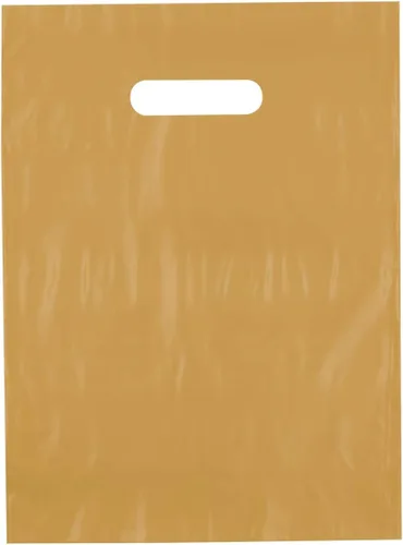 Miniatura 3 de Bolsas de compras de plástico con asas troqueladas de 9x12, negras, 100/cs – Bolsas marca directa