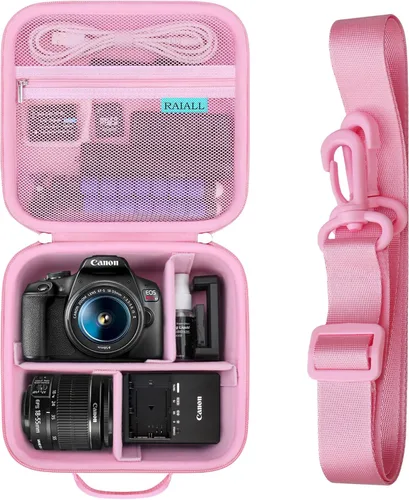 Miniatura 10 de RAIALL Estuche para cámara Canon EOS Rebel T7/R50/R50V/R100/R5/R6 Mark II/R7/R8/R10/RP/T6/Sony/Nikon D7500 Camera, estuche rígido de transporte