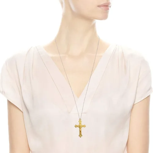 Miniatura 6 de Aylifu Cross Pendant Charms, 50pcs Alloy Jesus Peace Crucifix Pendants Jewelry Findings Accessories for DIY Handmade Bracelet Necklace Dorado/Plata