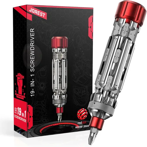 Miniatura 10 de JOREST Juego de destornilladores multibit 19 en 1, regalos únicos para el día del padre para marido, papá, hombres, destornillador magnético