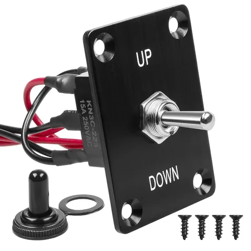 Miniatura 11 de 1 pieza Interruptor basculante negro KCD1 para barco, interruptor de panel SPST de 2 posiciones y 2 pines, 6A 250V CA 10A 125V CA, con 4 piezas
