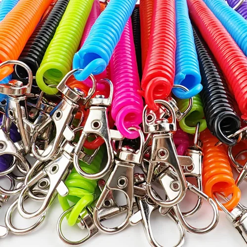 Miniatura 3 de TIHOOD 14PCS Spiral Retractable Spring Coil Keychain Theftproof Anti-lost Stretch Cord Safety Key Rings